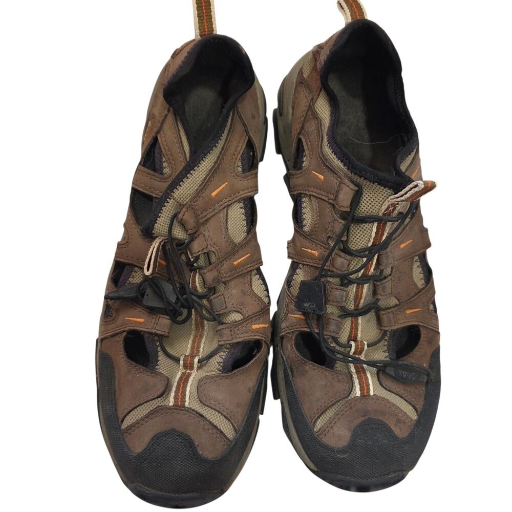 Cabela’s Brown Leather Sport Sandals Closed Toe Hiking Trail Shoes Sz 10
